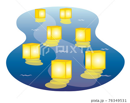 灯籠流し 灯篭流し 灯篭 灯籠のイラスト素材