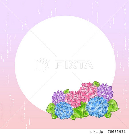 背景素材 アジサイ メッセージ 6月のイラスト素材