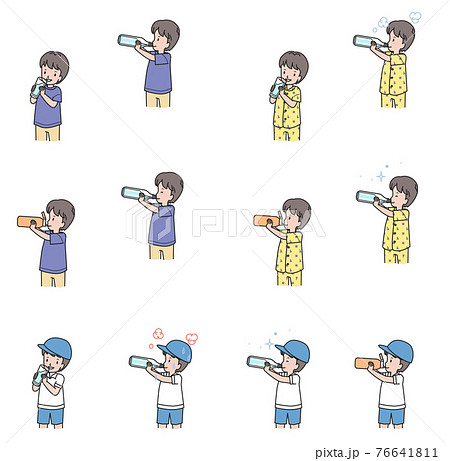 熱中症対策 水分補給のイラスト素材