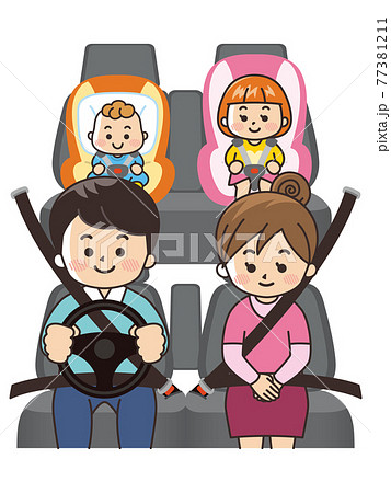 シートベルト 子供 座席のイラスト素材