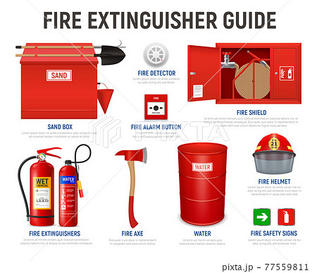 消火器使用方法のイラスト素材