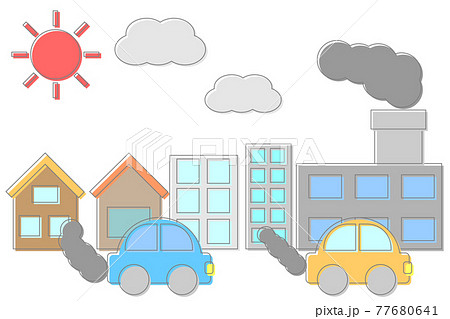 大気汚染のイラスト素材