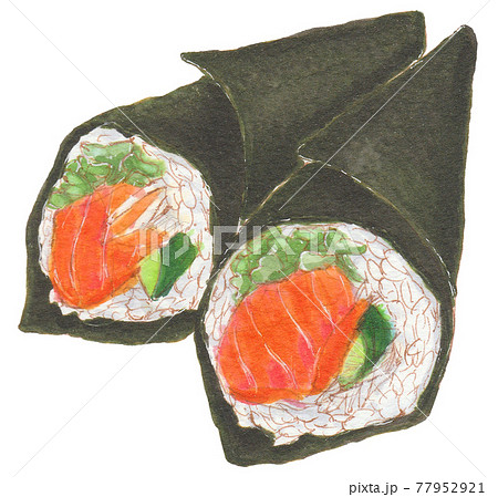 手巻き寿司のイラスト素材