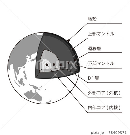 地球 モノクロ 白黒 世界のイラスト素材