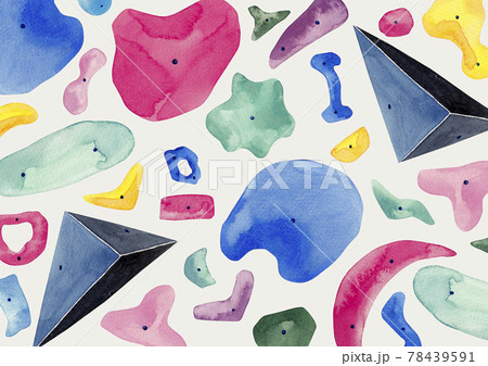 クライミングホールドのイラスト素材