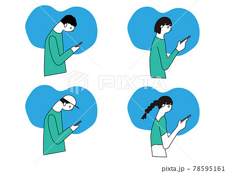 三つ編み 女性 横顔 女の子のイラスト素材