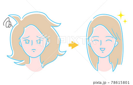 くせ毛のイラスト素材