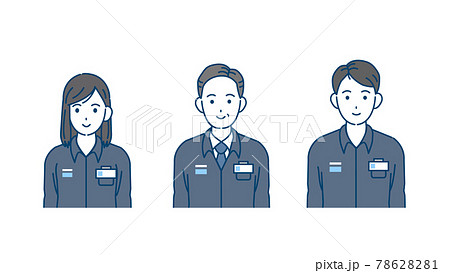 コンビニ店員 接客のイラスト素材