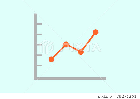 右肩上がり 折れ線 折れ線グラフ 伸びるのイラスト素材
