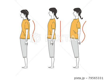 姿勢 横向き 立つ 全身のイラスト素材