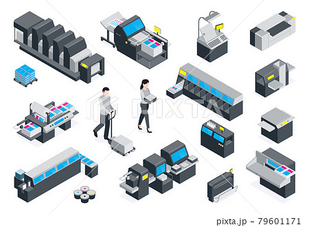 オフセット印刷機のイラスト素材