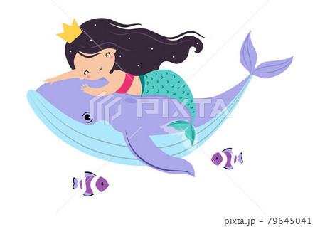 ベクトル しっぽ 人魚 くじらのイラスト素材