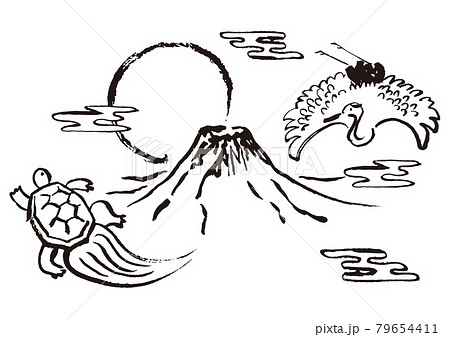 筆 墨 亀 カメの写真素材 Pixta