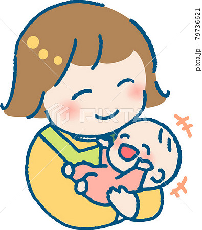 女の子 1歳 子供 赤ちゃんのイラスト素材