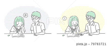 中学生 高校生 勉強 ベクターのイラスト素材