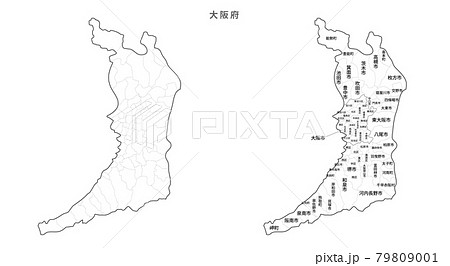 大阪府地図のイラスト素材