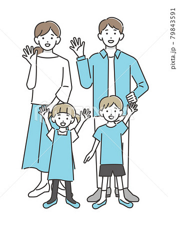 バイバイ 手を振る かわいいのイラスト素材