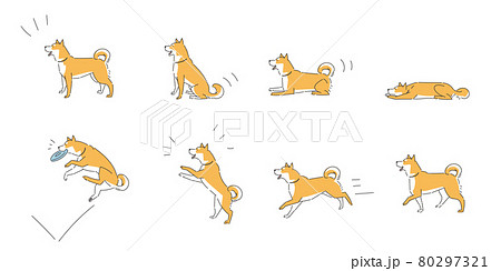 イラスト 動物 犬 走るの写真素材