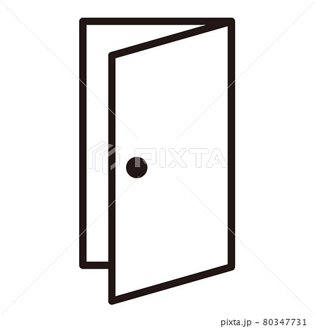 ドア 扉 モノクロ 白黒のイラスト素材