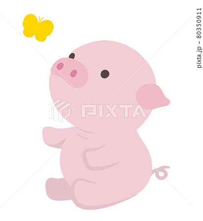 動物 豚 全身 可愛いのイラスト素材