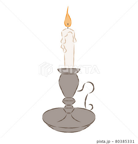 ロウソク キャンドル 炎 おしゃれのイラスト素材