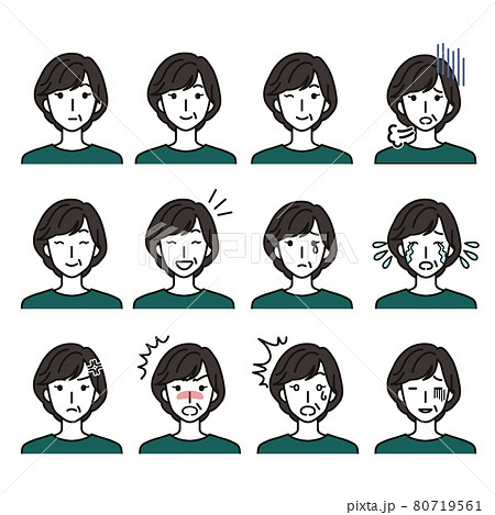 びっくり目のイラスト素材