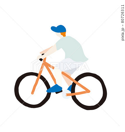 ベクター 自転車 サイクリング 手書きイラストのイラスト素材