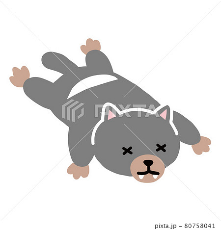 バタンキューのイラスト素材