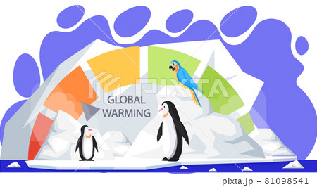 ぺんぎん ペンギン 地球温暖化 イラストのイラスト素材