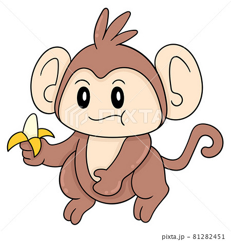 さる サル 猿 バナナのイラスト素材