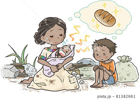 食料不足のイラスト素材