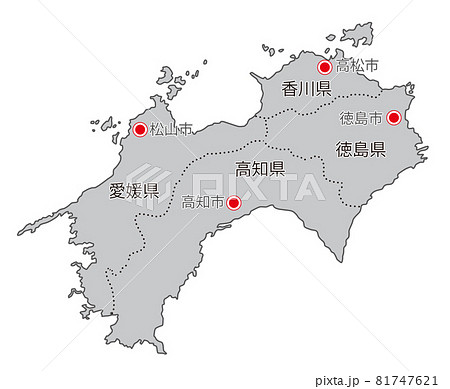 高知県地図のイラスト素材