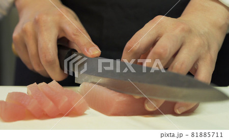 そぎ切り 刺身の写真素材
