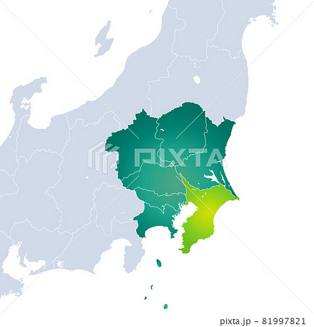 関東 地図 マップ ベクターのイラスト素材