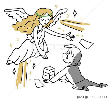 女性 金髪 ブロンド 女神のイラスト素材