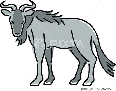 ヌー 動物のイラスト素材