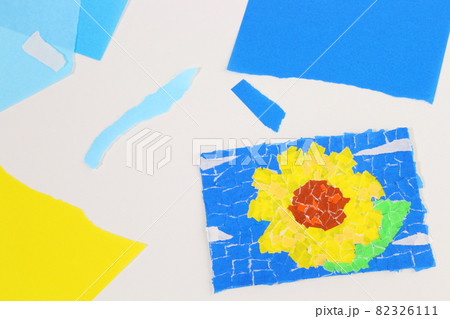 折り紙 花 真夏 向日葵の写真素材