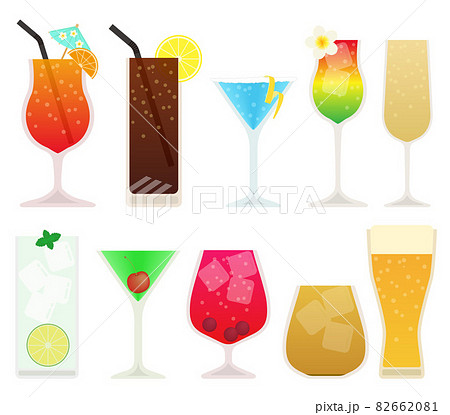 カクテル 酒 飲物 おしゃれのイラスト素材