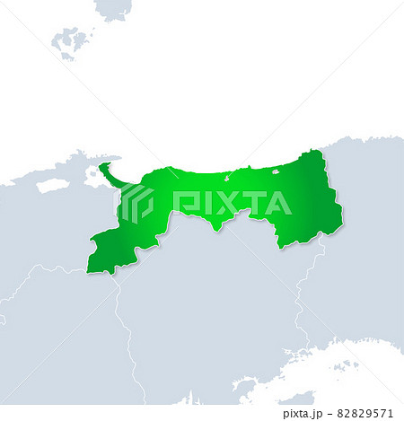 山陰地方 地図 日本地図の写真素材