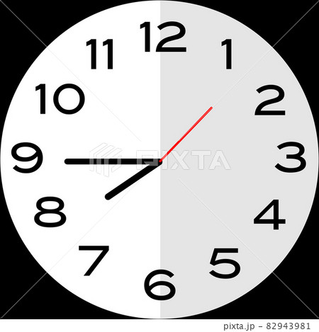 確認⸜(๑'ᵕ'๑)⸝✩.*˚シンプルデザイン+時計イラスト3点セット3750円 8時15分 時計の写真素材 - PIXTA