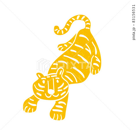 猫 イラスト 動物 版画調のイラスト素材