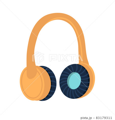 ヘッドフォン ヘッドホン シンプル 簡単のイラスト素材