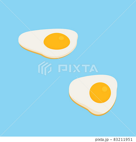 シンプルでかわいい目玉焼きのイラストのイラスト素材