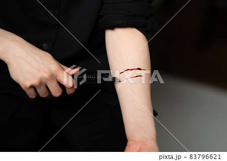 リスカの写真素材