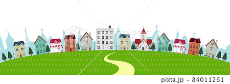ヨーロッパ 風景 街並 建物のイラスト素材