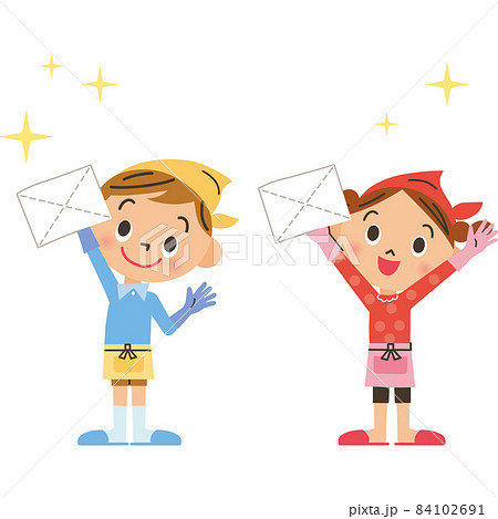 窓拭きのイラスト素材