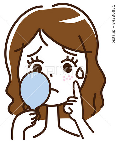 つらい顔のイラスト素材