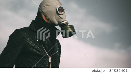 ガスマスク 男性の写真素材 ガスマスク 男性の写真素材