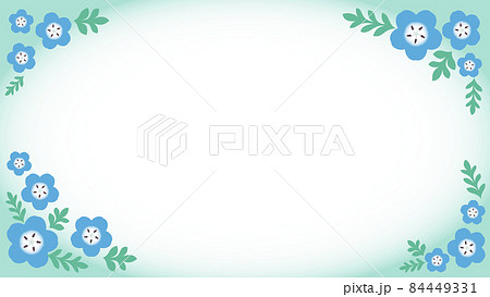 ネモフィラ 花 フレーム 枠のイラスト素材