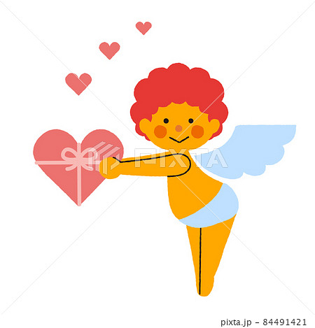 天使 かわいい イラスト 全身 羽のイラスト素材